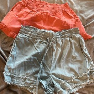 Pink blush maternity shorts